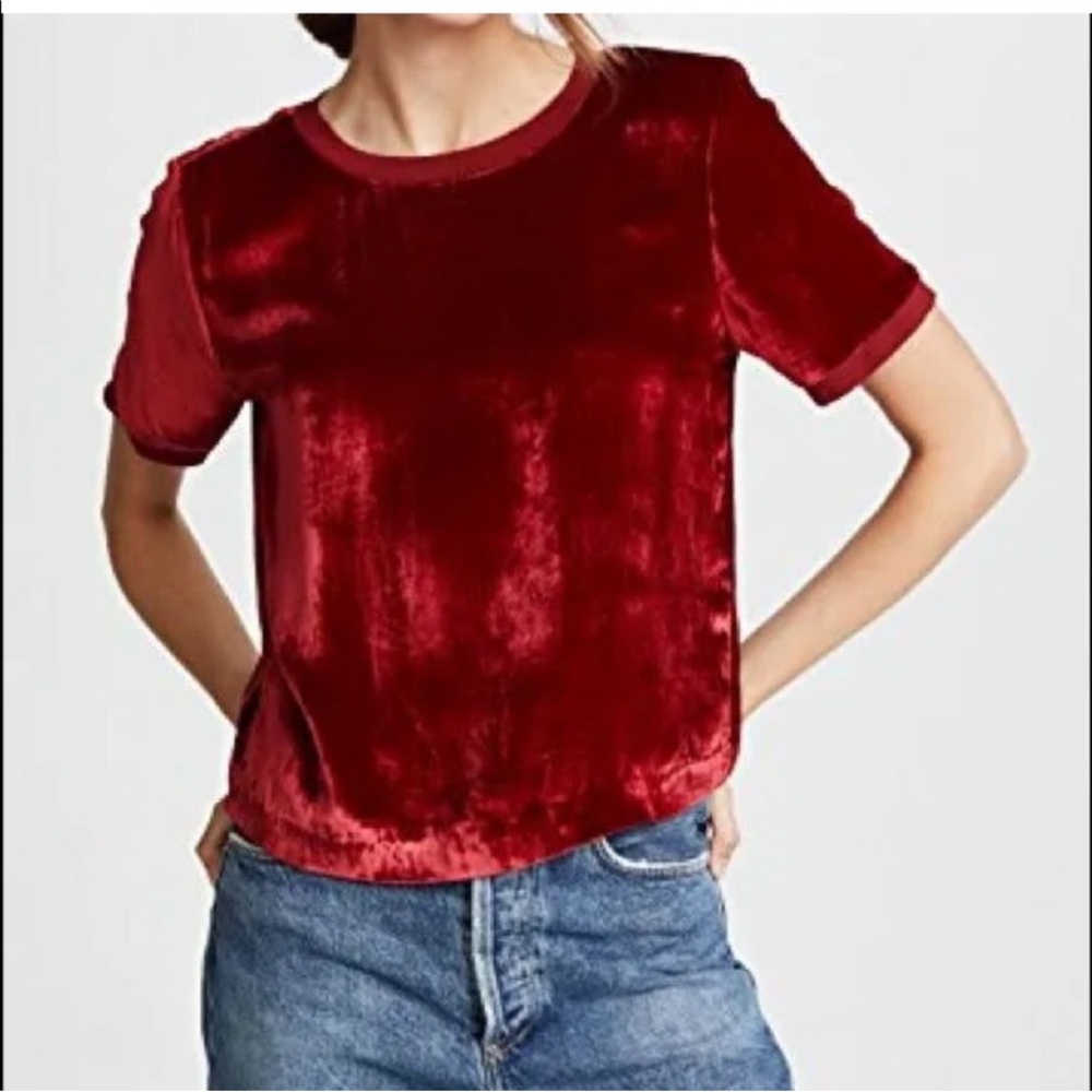 Alice + Olivia Red Velvet Top
